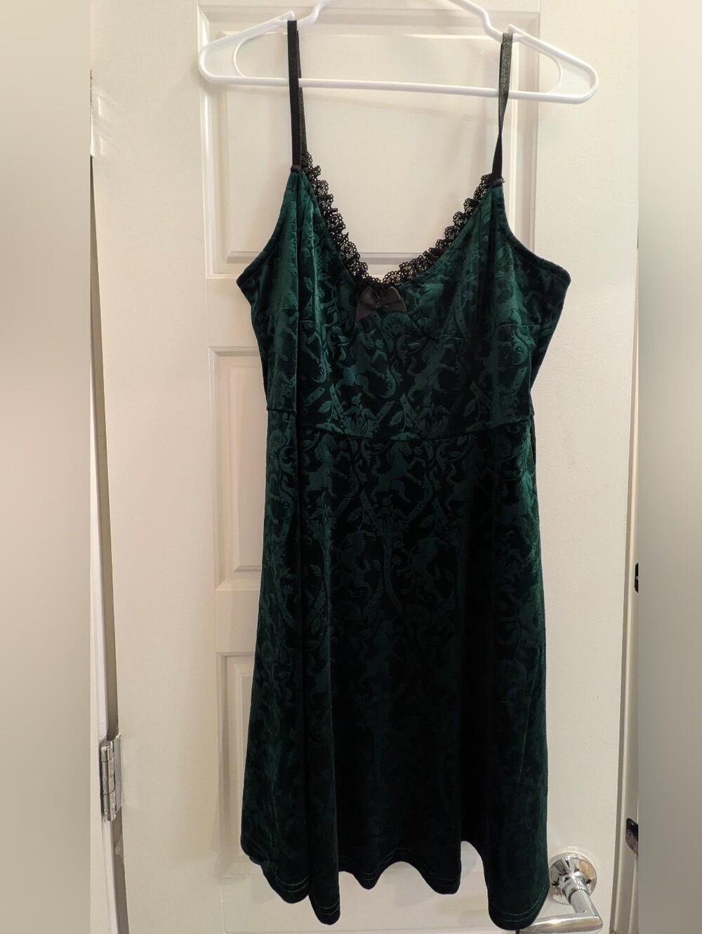 Killstar Green Velvet Unicorn Tapestry Slip Dress